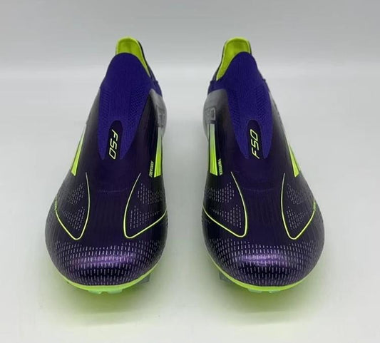 Chaussures adidas F50 lime sans lacets