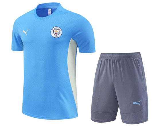 Ensemble Maillot + Short Manchester City - Bleu & Gris