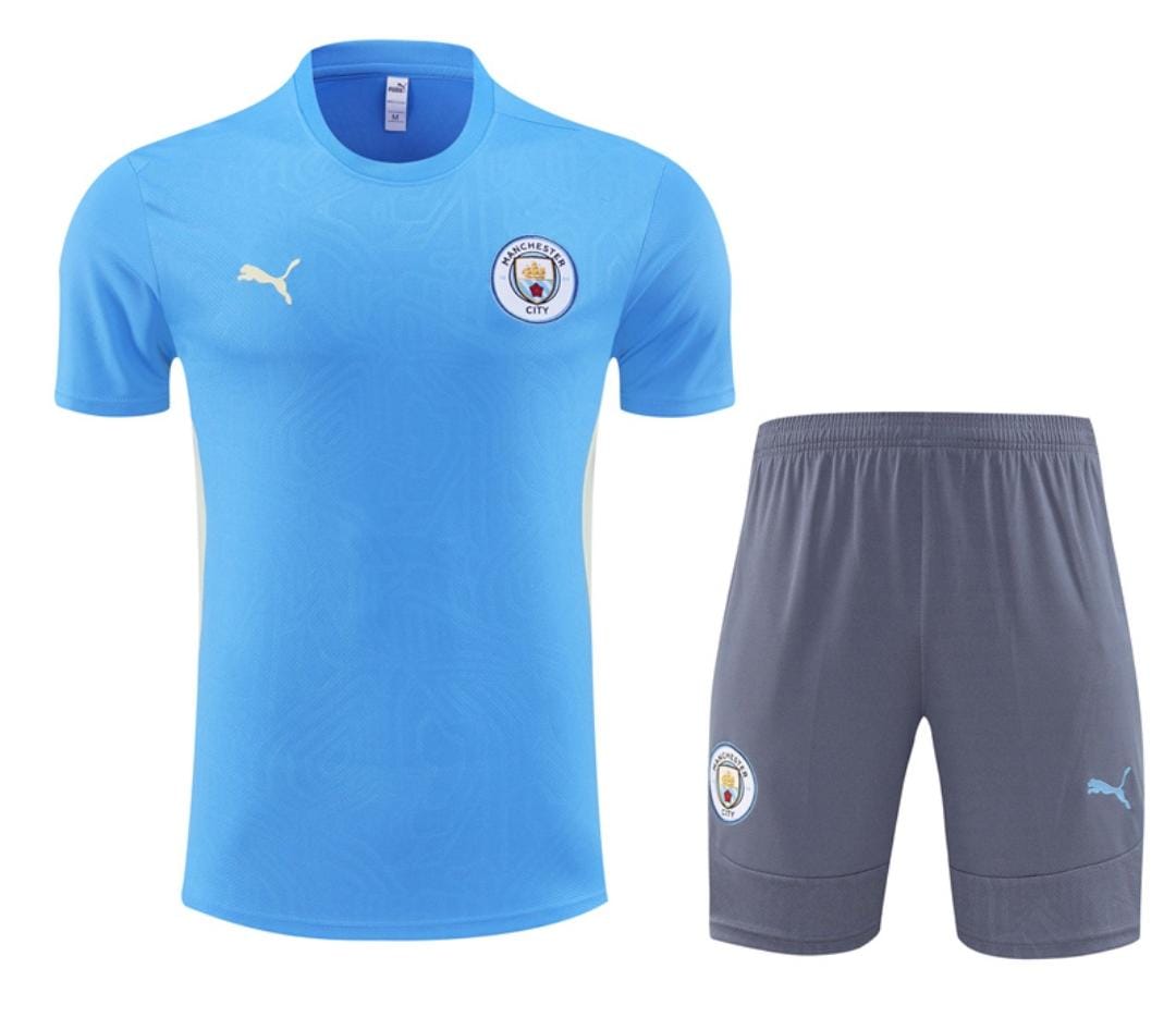 Ensemble Maillot + Short Manchester City - Bleu & Gris