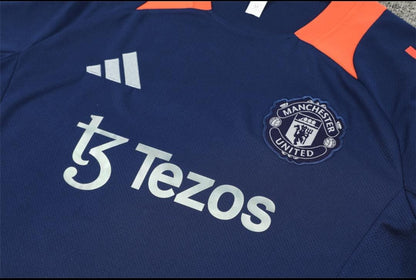 Ensemble Maillot + Short Manchester United - Bleu Marine & Orange