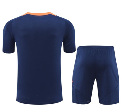 Ensemble Maillot + Short Manchester United - Bleu Marine & Orange