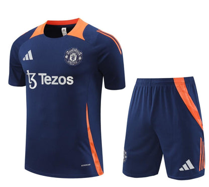 Ensemble Maillot + Short Manchester United - Bleu Marine & Orange