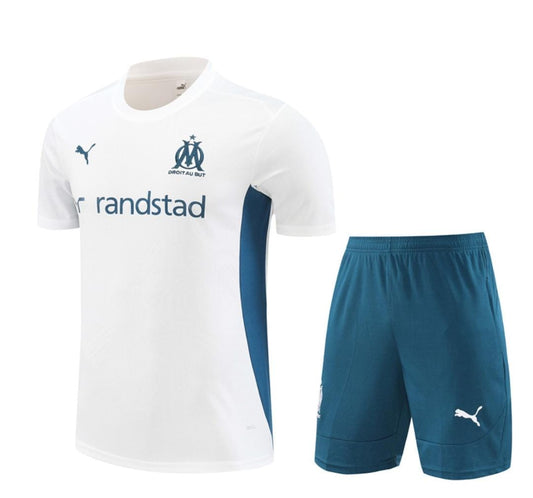 Ensemble Maillot + Short Olympique de Marseille - Blanc & Bleu