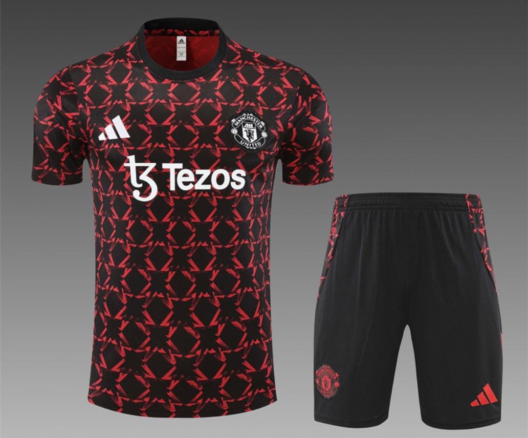 Ensemble Maillot + Short Manchester United - Noir & Rouge
